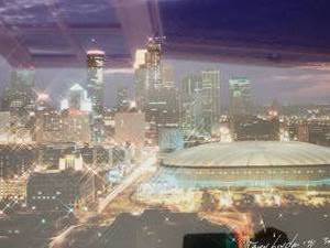 lot 93 image: Retro Minneapolis Skyline Signed Fine Art Print - Steven Haiden - 3632000