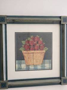 lot 44A image: Signed Warren Kimble Rustic American Fine Art Still Life Print - Strawberries