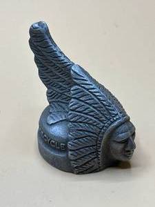 Indian Aluminum Paperweight 3 38 Inch Tall