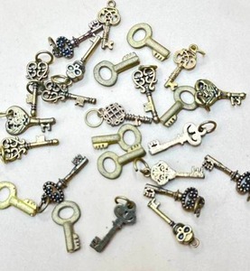 Lot of 25 Mini Brass Keys