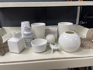 White Pottery, a Pair of Pottery Ca...