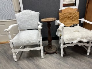 Set of chairs with plant stand...