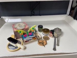 Vintage Misc mirrors, brushes, crea...