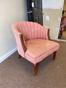 Vintage pink powder room chair...