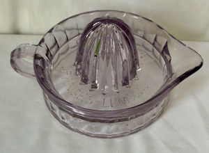 Vintage Lavender Sunkist Fruit Glass Reamer  Juicer