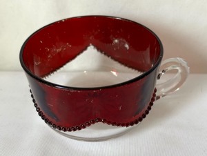 Antique Ruby Flashed Heisey Beaded Drape Cup