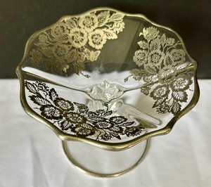 Vintage Fostoria Crystal Baroque Compote Lavish Silver