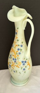 Pretty Antique Satin Glass Pitcher  Vase Mt Washington