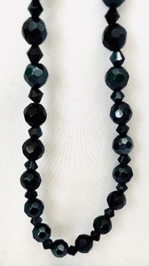 Elegant Ebony Glass Beaded Necklace