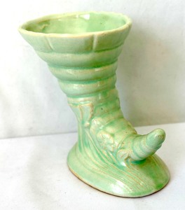 Vintage Pottery Cornucopia Vase