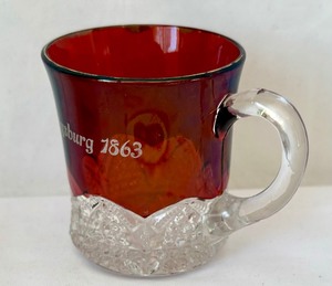 Ruby Flashed Gettysburg 1863 Souvenir Mug