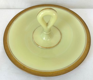 1920s Cambridge Glass Primrose  w Gold Decor Tidbit Tray