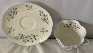 Shelley Cup and Saucer Blue Rock Pattern
