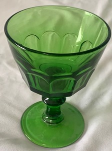Six Vintage Cambridge Glass - Dark Emerald Martha Washington Tall Sherbets