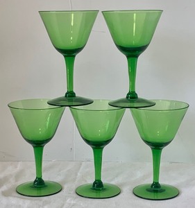 Dark Emerald Cambridge Wine Glasses, Set of 5