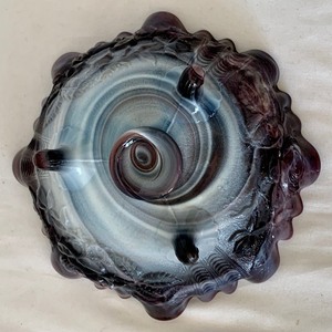 Vintage Imperial Purple Slag Glass Footed Nine Inch Bowl