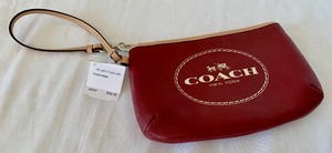 Cute Deep Red Coach Wristlet With Tags