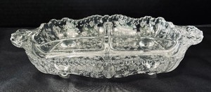 Vintage Roseprint Footed Relish Tray