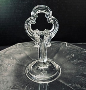 Cambridge Glass Rock Crystal Handled Serving Tray