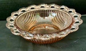 Vintage Pink Depression Lace Edge and Mayfair Glass Bowls