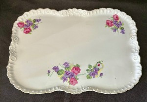 Pretty Porcelain Antique Dresser Set by Victoria of Czechoslovakia