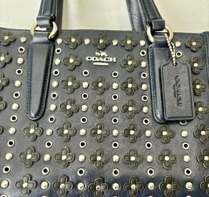 Coach Crosby Carryall Handbag with Floral Rivet Detailing