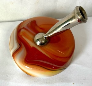 Vintage Houze Slag Glass Pen Holder