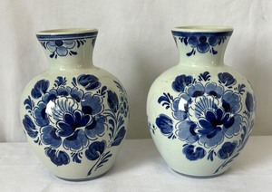 Two Royal Delft of Holland Vases