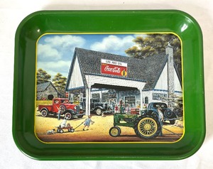 Two Metal Coca Cola Trays