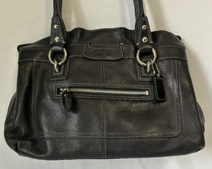 Penelope Black Leather Handbag by Coach