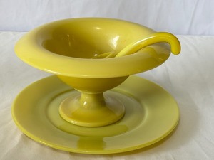 Antique 1920s Cambridge Glass Primrose Three Piece Mayo Set