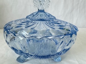 Vintage Cambridge Caprice Moonlight Blue Candy Dish