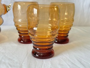 Vintage Cambridge Glass Pitcher and Tumbler Set