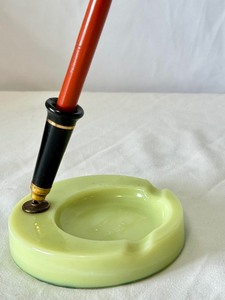 Houze Glass Ashtray and Original Pen Holder