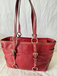 Red Leather Coach Handbag