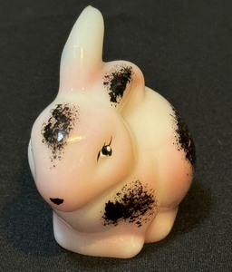 Fenton Hand Painted Pink Milk Glass Rabbit Figurine