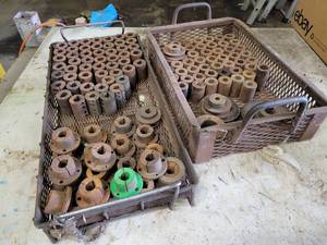 40 Keyed Shaft Couplers (Most are 58 to 34), Split Lock Bushings, Pulleys and More