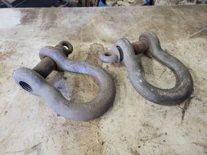 (2) Crosby SWL25T 25 Ton Anchor Shackles with 2 Bolts