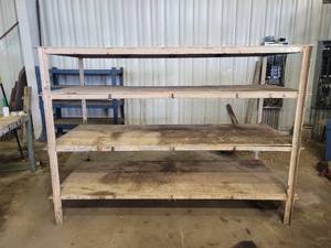 Heavy Duty Steel & Wood Storage Shelf - Welded - Approx. 96 x 40 x 69 Tall