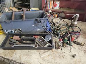 Toolbox with Assorted Hand Tools, VICTOR Mini Torches and Gauges, Light and More