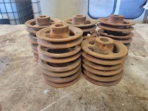 Lot of (19) New Cast Iron Pulleys - 5.25 Diameter with 1.00 Keyed Bore