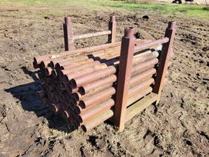 Steel Rack with (70) 2 Steel Pipe