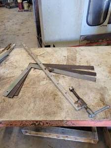 Lot of (3) 24 x 14 Metal Squares and Bar Clamp