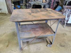 Rolling Welding Table - Top is Approx. 42 x 30 x 58 Thick