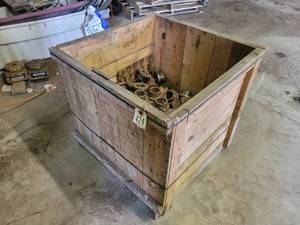 Wood Crate with (90) Keyed Bushings - 2-1316 OD x 2-116 ID