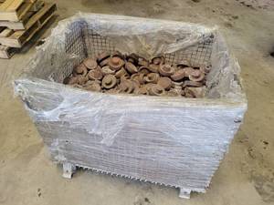 Steel Wire Crate with Unfinished Cast Iron Pulleys