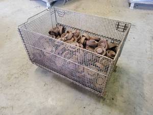 Steel Wire Crate with Unfinished Cast Iron Pulleys
