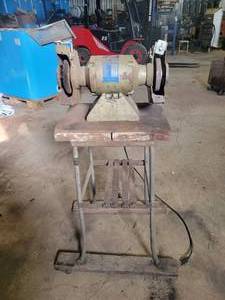 K-T Industrial Tool 8 Bench Grinder on Stand - Model No. BG-800 - Tested and Works