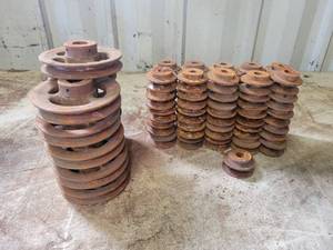 (62) Cast Iron Pulleys - 5.125 (1 Keyed Bore) & 2.5 Diameter (58 Keyed Bore)
