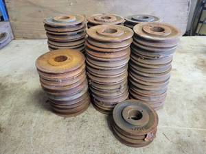 (59) Cast Iron Pulleys - 5.25 & 5.75 Diameter - Uses a 1-916 Bushing
